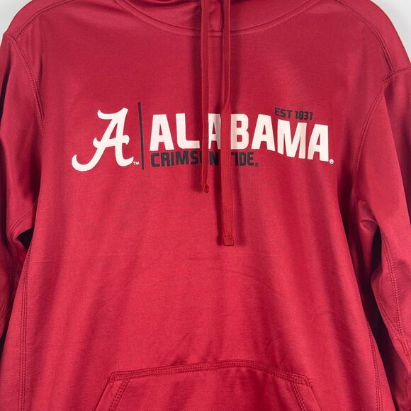 Alabama Crimson Tide Football Hoodie Mens Medium Red Active Performance J2 Sport - Picture 2 of 6